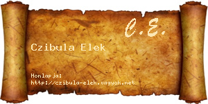 Czibula Elek névjegykártya